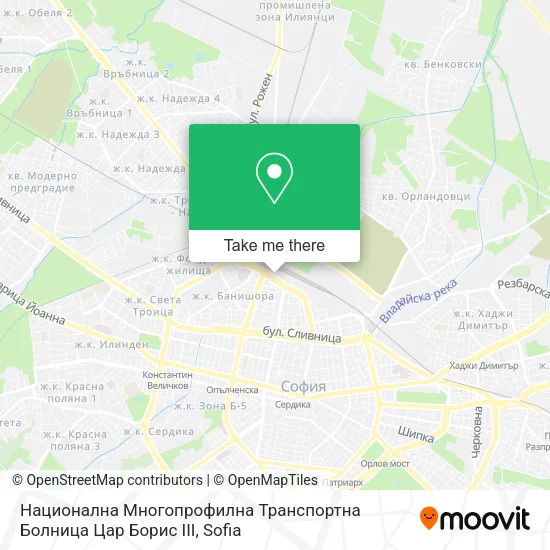 Карта Национална Многопрофилна Транспортна Болница Цар Борис III