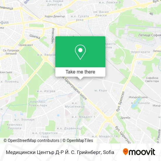 Карта Медицински Център Д-Р Й. С. Грийнберг