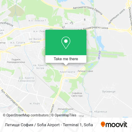 Карта Летище София / Sofia Airport - Terminal 1