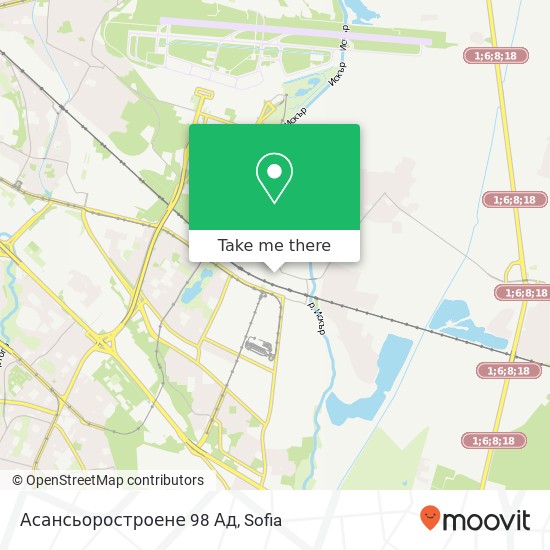 Асансьоростроене 98 Ад map