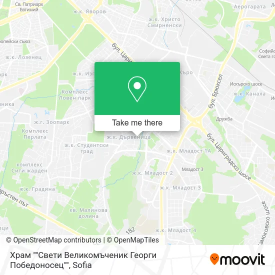 Карта Храм ""Свети Великомъченик Георги Победоносец""