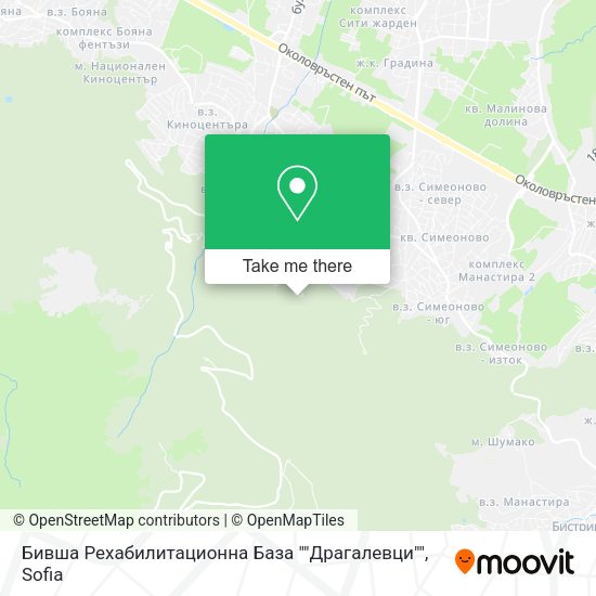 Карта Бившa Рехабилитационна База ""Драгалевци""