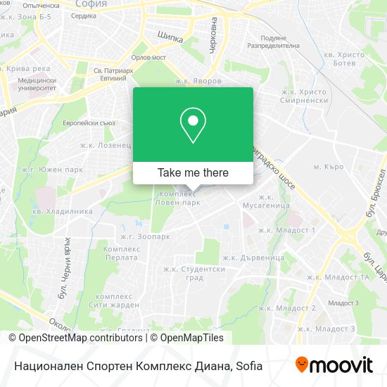 Карта Национален Спортен Комплекс Диана
