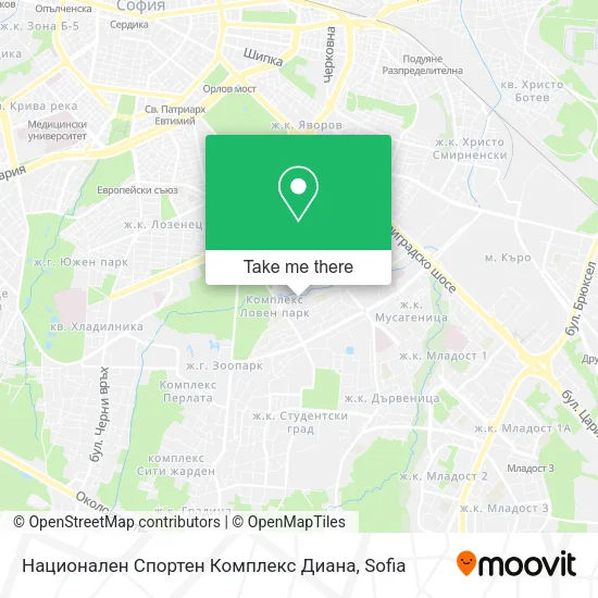 Карта Национален Спортен Комплекс Диана
