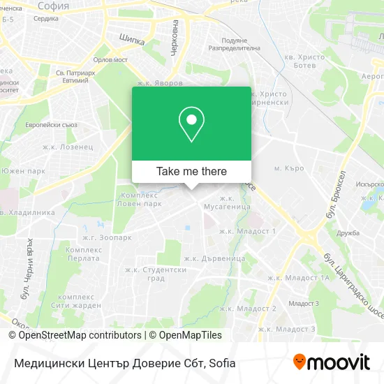 Карта Медицински Център Доверие Сбт