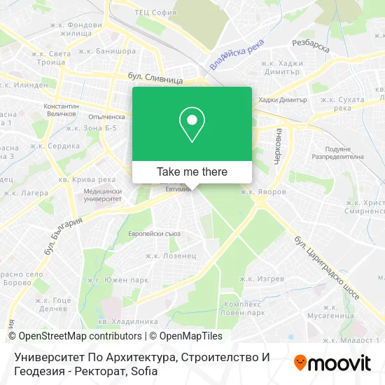Карта Университет По Архитектура, Строителство И Геодезия - Ректорат