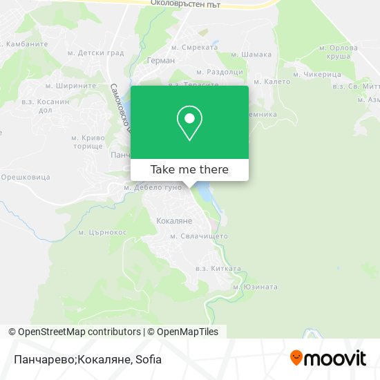 Карта Панчарево;Кокаляне