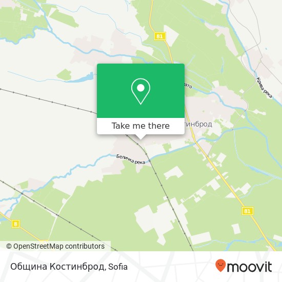 Община Костинброд map