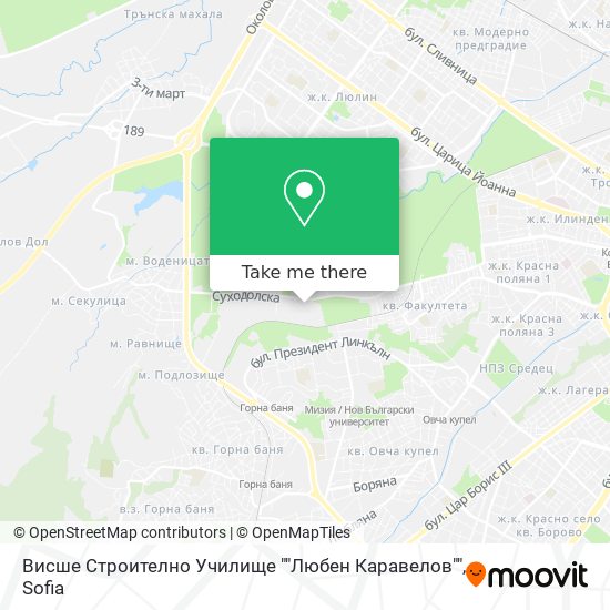 Карта Висше Строително Училище ""Любен Каравелов""