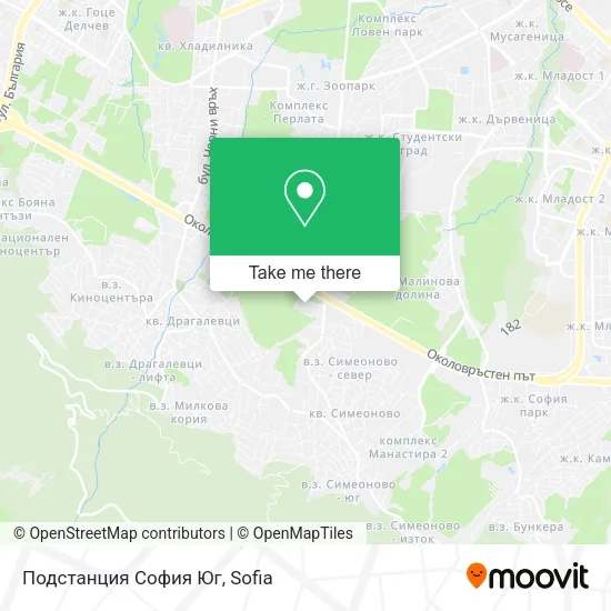 Карта Подстанция София Юг
