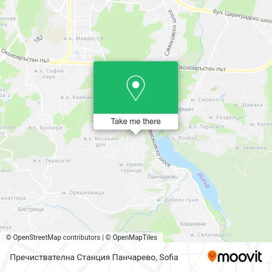 Карта Пречиствателна Станция Панчарево
