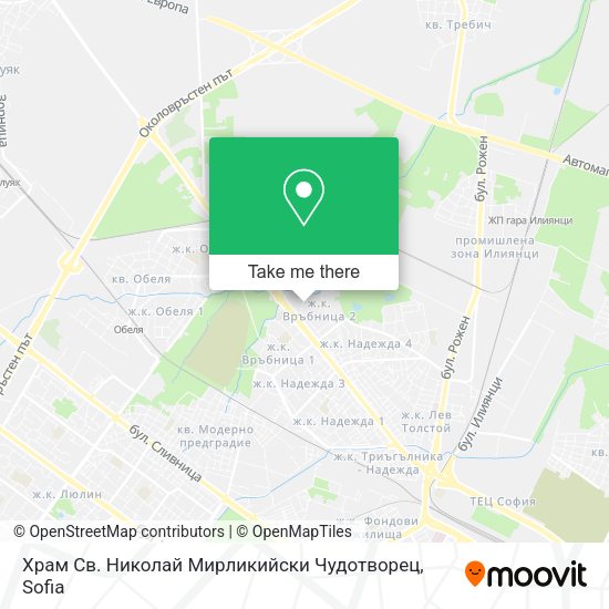 Карта Храм Св. Николай Мирликийски Чудотворец