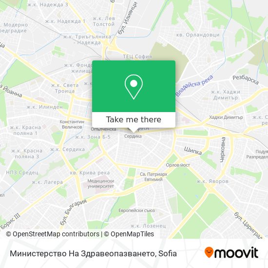 Министерство На Здравеопазването map