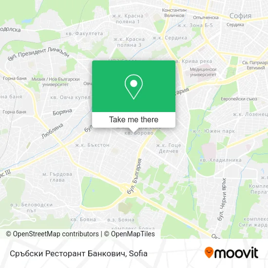 Карта Сръбски Ресторант Банкович