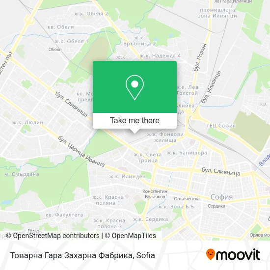 Карта Товарна Гара Захарна Фабрика