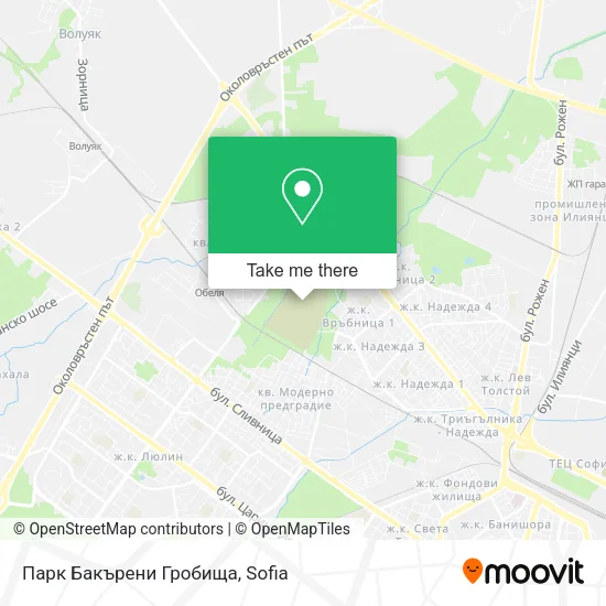 Карта Парк Бакърени Гробища