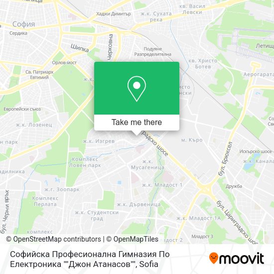 Карта Софийска Професионална Гимназия По Електроника ""Джон Атанасов""