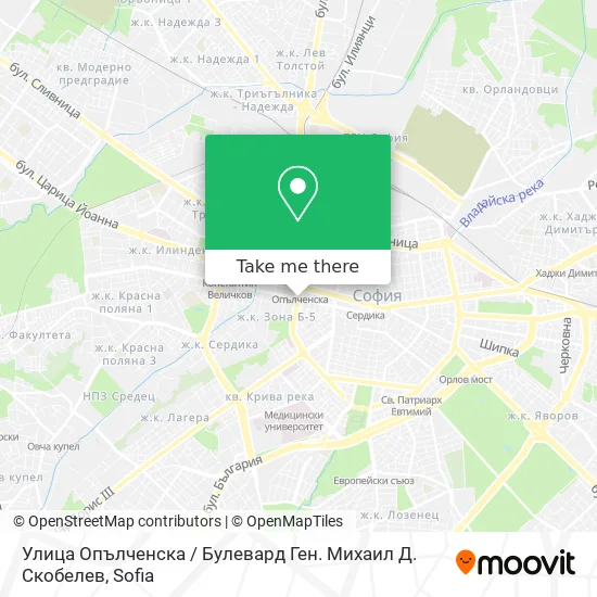 Улица Опълченска / Булевард Ген. Михаил Д. Скобелев map
