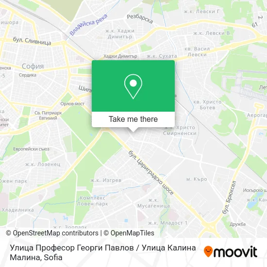 Карта Улица Професор Георги Павлов / Улица Калина Малина