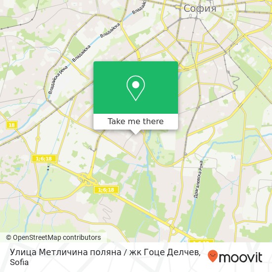 Карта Улица Метличина поляна / жк Гоце Делчев