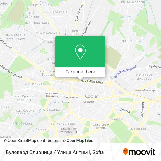 Карта Булевард Сливница / Улица Антим I