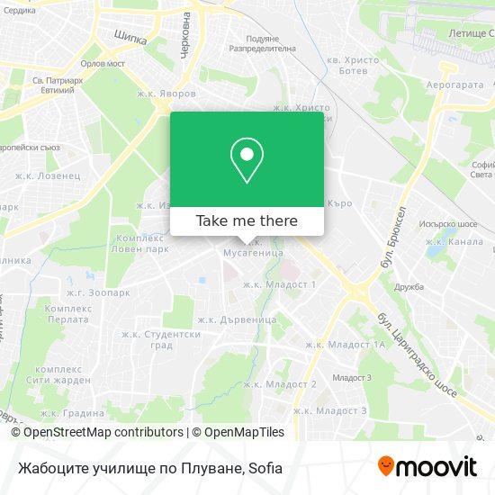 Жабоците училище по Плуване map