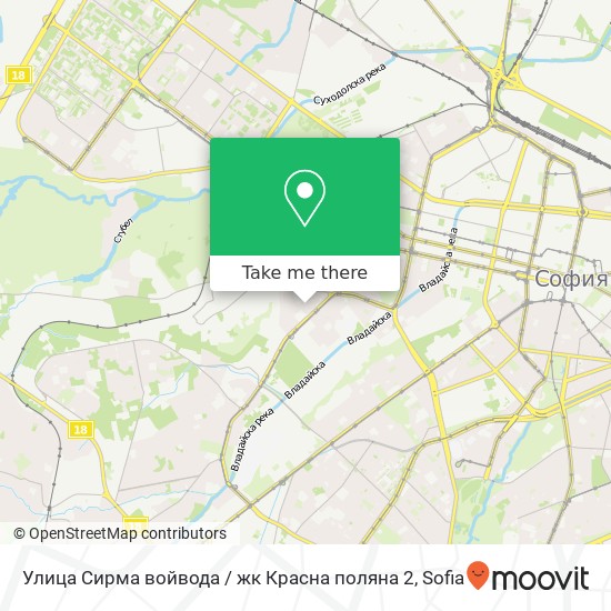 Карта Улица Сирма войвода / жк Красна поляна 2
