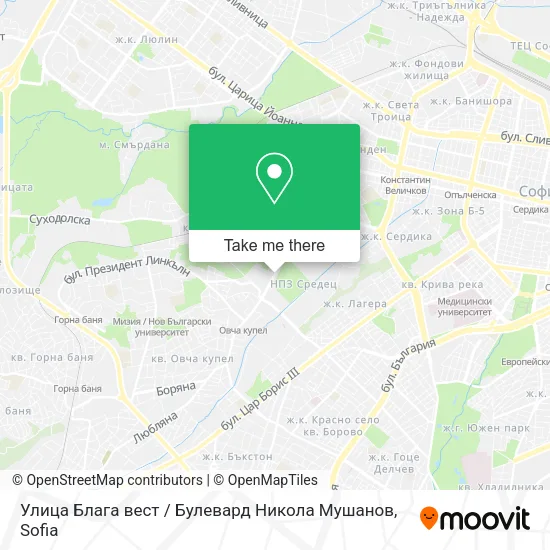 Карта Улица Блага вест / Булевард Никола Мушанов