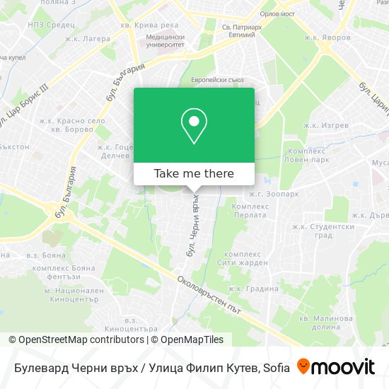 Булевард Черни връх / Улица Филип Кутев map