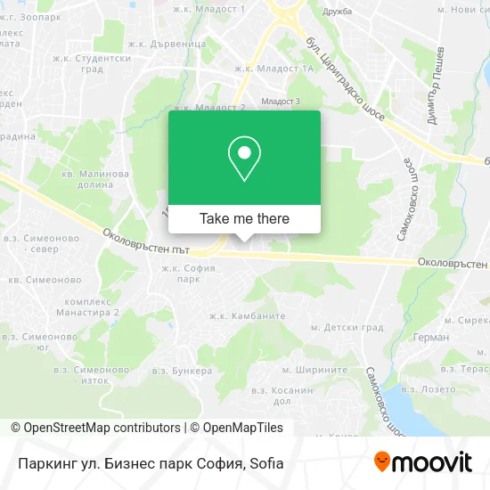 Карта Паркинг ул. Бизнес парк София