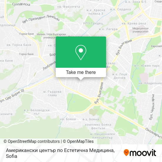 Карта Американски център по Естетична Медицина