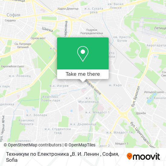 Техникум по Електроника „В. И. Ленин , София map