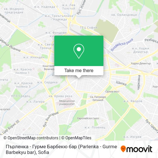 Карта Пърленка - Гурме Барбекю бар (Parlenka - Gurme Barbekyu bar)