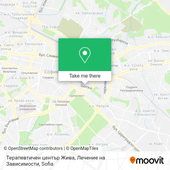 Карта Терапевтичен център Жива, Лечение на Зависимости