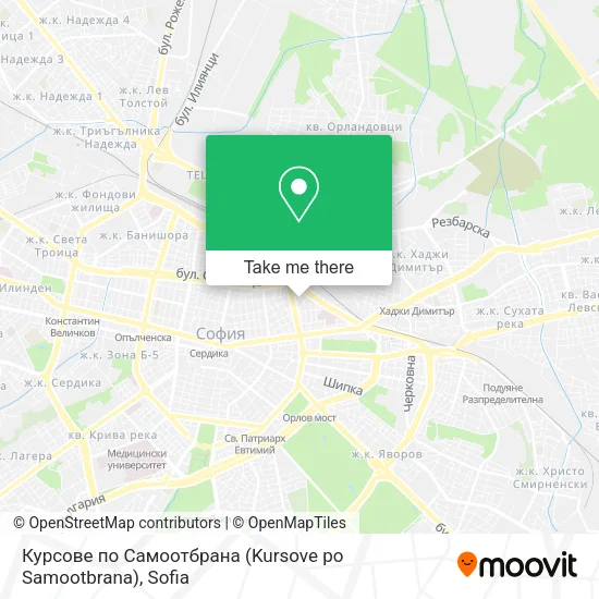 Карта Курсове по Самоотбрана (Kursove po Samootbrana)
