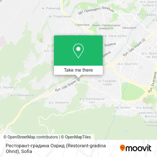 Карта Ресторант-градина Охрид (Restorant-gradina Ohrid)