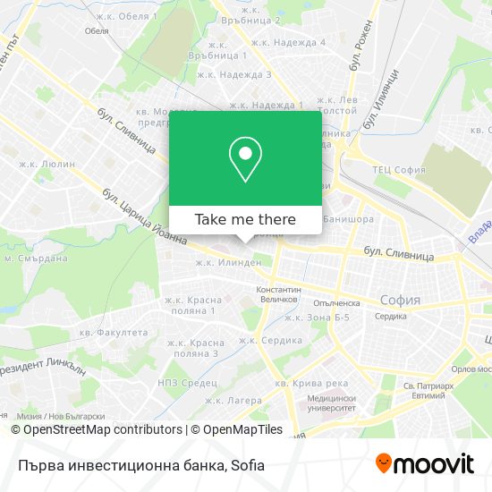 Първа инвестиционна банка map