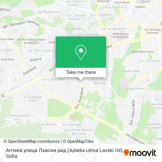 Карта Аптека улица Лъвски рид (Apteka ulitsa Lavski rid)