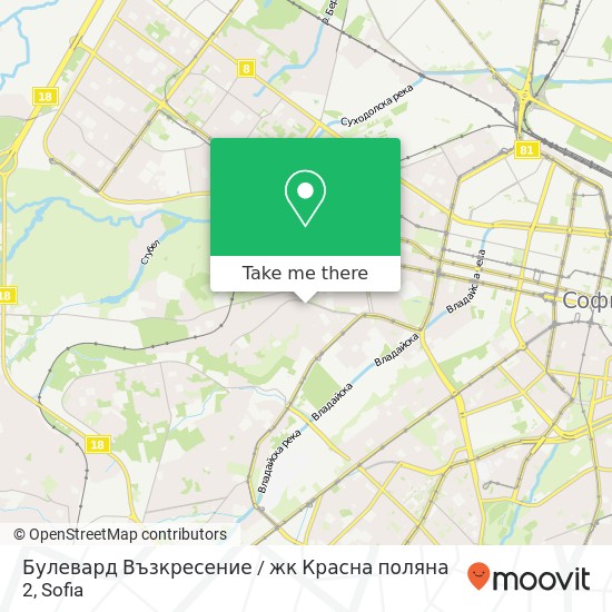 Булевард Възкресение / жк Красна поляна 2 map