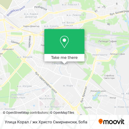 Улица Корал / жк Христо Смирненски map