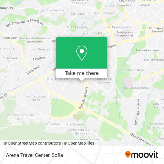 Arena Travel Center map