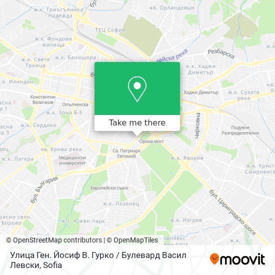 Улица Ген. Йосиф В. Гурко / Булевард Васил Левски map