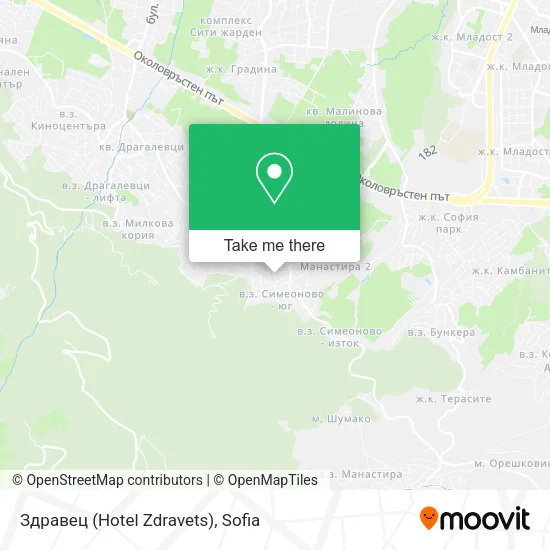 Карта Здравец (Hotel Zdravets)