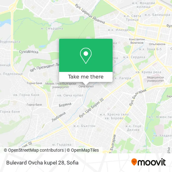 Карта Bulevard Ovcha kupel 28