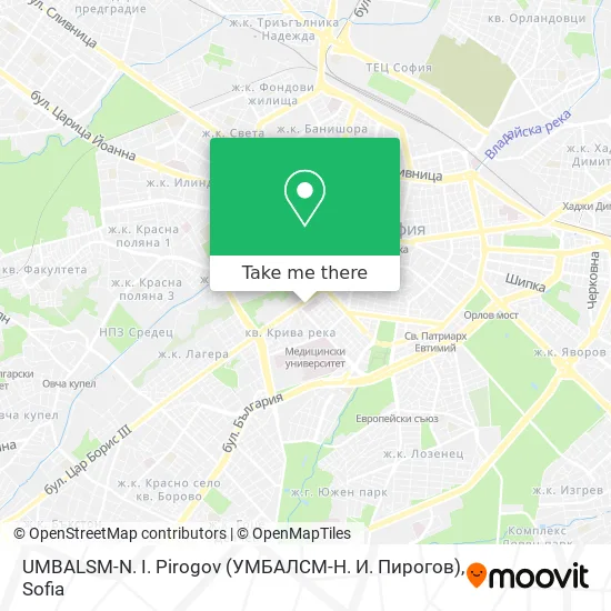 Карта UMBALSM-N. I. Pirogov (УМБАЛСМ-Н. И. Пирогов)