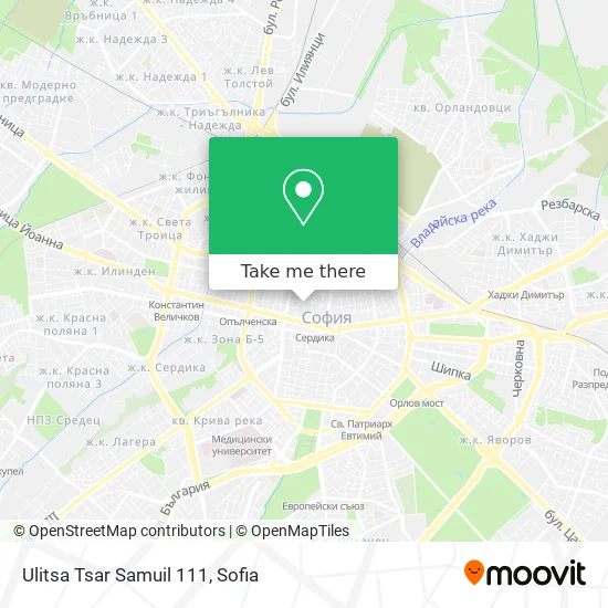 Карта Ulitsa Tsar Samuil 111