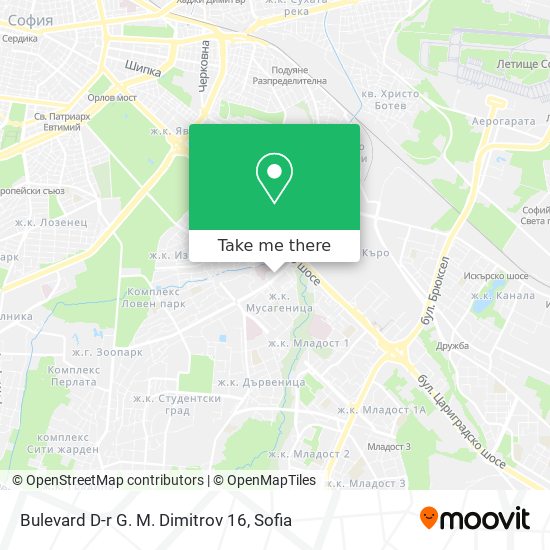 Bulevard D-r G. M. Dimitrov 16 map