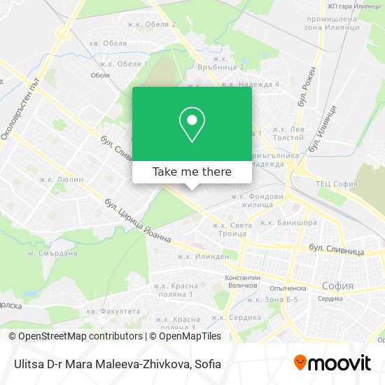 Карта Ulitsa D-r Mara Maleeva-Zhivkova