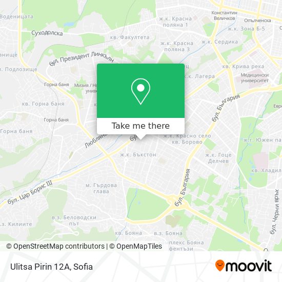 Карта Ulitsa Pirin 12А