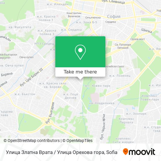Карта Улица Златна Врата / Улица Орехова гора